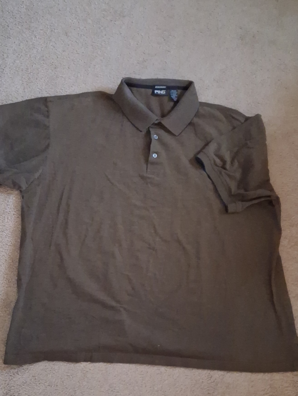 Vintage PING Mercerized Collection Men’s Olive Brown Golf Polo Shirt 2X
